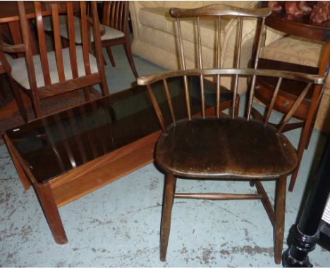 Small stick back armchair and a retro 2 tier coffee table (2)