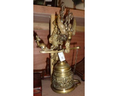 Ornate brass hanging lamp