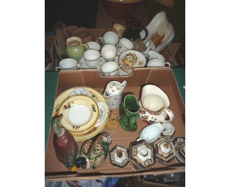 Box of assorted ceramics inc Noritake, Dartmouth Pottery etc