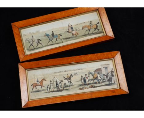 Of Horse Racing interest, A pair of 19th century hunting prints, published by John Kendrick depicting two racing scenes, one 