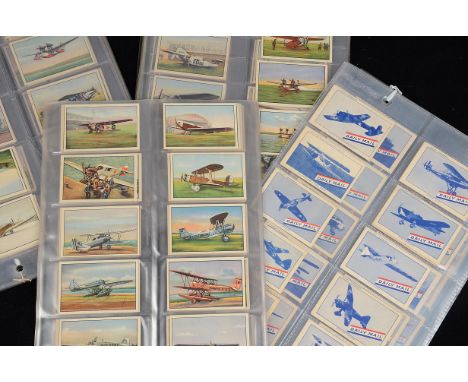 Cigarette Cards, Aviation, British Consols Daily Mail Aeroplanes, playing card backs (65 cards in total) together with German