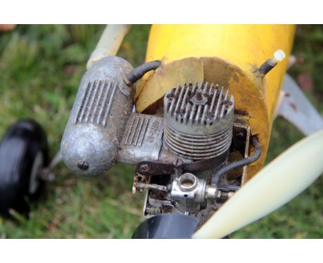 Aviation, Frog Centurion vintage period free flight high-wing monoplane powered by an OSMAX glow-plug engine with exhaust sil