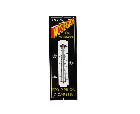 Ephemera-Enamel sign, a " Special Nosegay", The tobacco for pipe or cigarette, wall thermometer, some surface and edge chippi