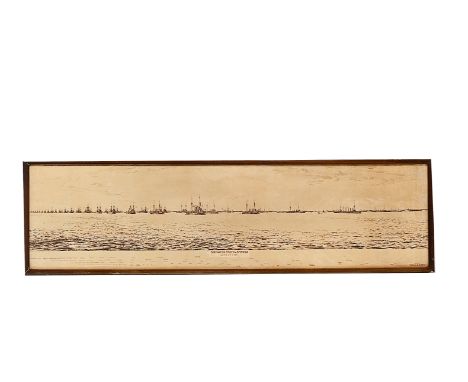 Shipping - Naval Review, a framed B&W print of " Coronation Review at Spithead" June 24th 1911, by Irwin Bevan, a vast array 