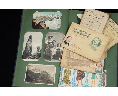 Ephemera-Mixed, a Vintage postcard album and loose cards, approx. 250, together with a collection of "Voyager and Traveller",
