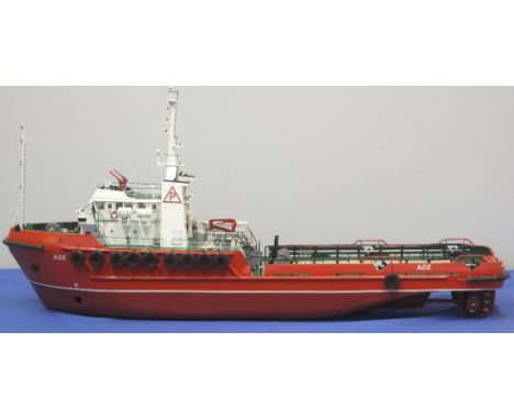 WELL MADE SCALE MODEL OF THE ANCHOR HANDLING TUG/SUPPLY VESSEL 'AZZIZ'.  Uncased.  110cm approx.(B.P. 24% incl. VAT)