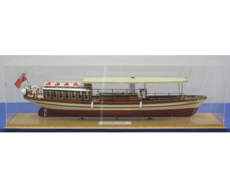 WELL MADE SCALE MODEL OF THE RIVER THAMES STEAM EXCURSION LAUNCH 'ALASKA', built by Horsham and Company of Bourne End.  Persp