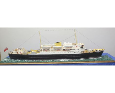 LARGE WELL MADE SCALE MODEL OF THE PASSENGER STEAMER 'MV ST. NINIAN'. Perspex case.  140cm approx.(B.P. 24% incl. VAT)