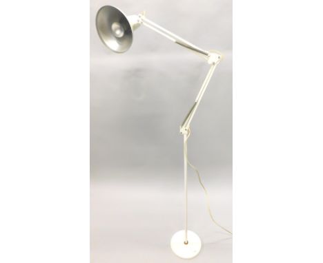 A H.C.F Denmark adjustable retro style white painted architect's or standard lamp. 