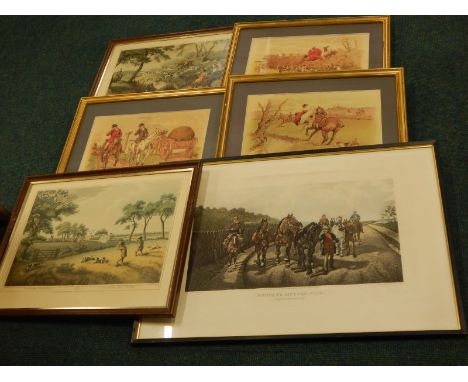 A collection of hunting prints, to include chromolithographs after Jalland, Going to Lincoln Fair, after Benjamin Herring, et