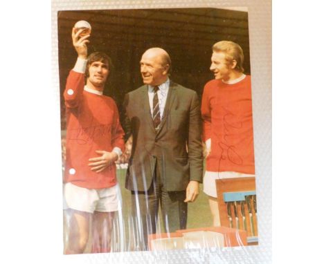 Football autographs from the early to mid 1970's, including Bobby Moore (Fulham), Alan Ball, Peter Shilton, George Best with 