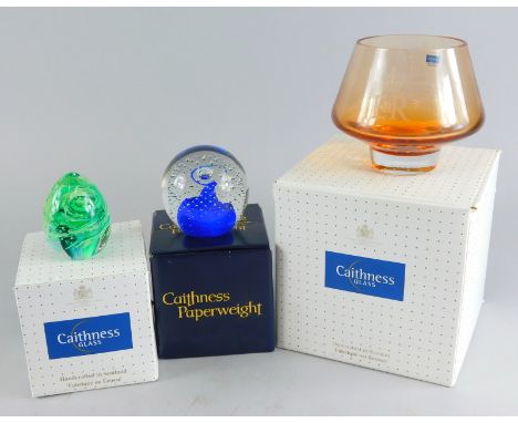 Various Caithness and other paperweights, to include Blessings in green, 9cm high, etc. (boxed)