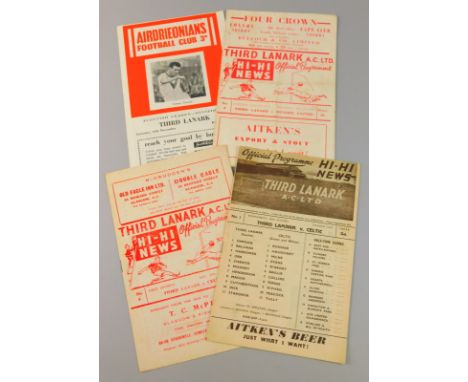 Football programmes, for Third Lanark AC to include league cup tie -v- Celtic 16/8/1950 (4)