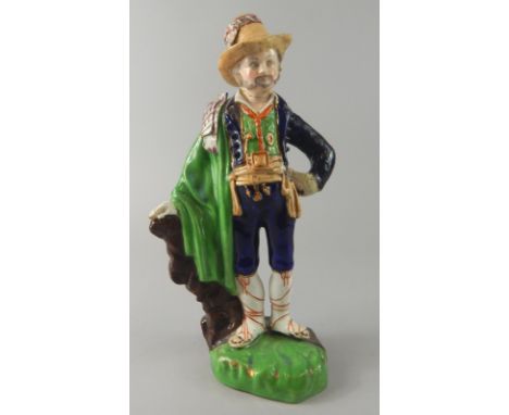 A ceramic figure, modelled in the form of a gentleman wearing continental dress, possibly Derby (AF), 26cm high