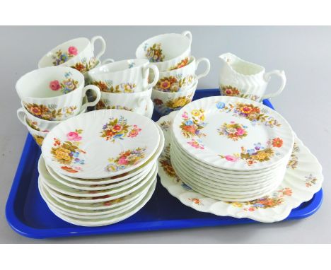 Various Aynsley Summertime tea ware, to include serving plate, 27cm wide, cups, saucers, etc. (A quantity)