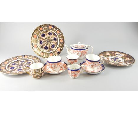 A collection of Royal Crown Derby Imari pattern porcelain, to include cups, saucers, plates, teapot etc.