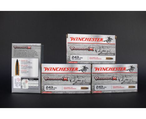 Eighty Winchester Varmant X cal 243 Winchester 58 grain ballistic tip rifle cartridges.  FIREARMS CERTIFICATE REQUIRED.  WE C