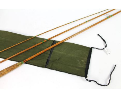 Hardy split cane trout fly rod, possibly The Horton Palakona, in three sections, +/- 10' 2".  Serial no. E6880.