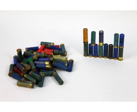 A box containing sixty 16 bore shotgun cartridges, paper and plastic cases to include The Allan Cartridge by Arthur Allan Ltd