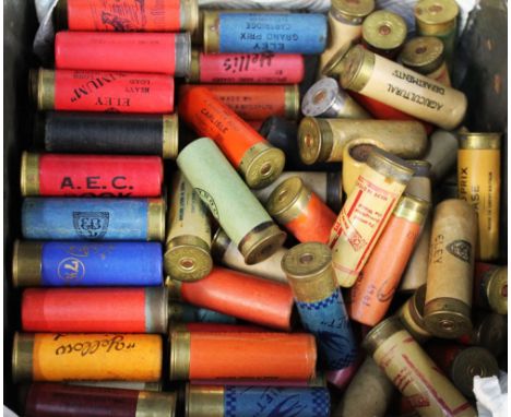 A box containing one hundred and twenty six 12 bore collectors shotgun cartridges, paper and plastic cases to include The Eco