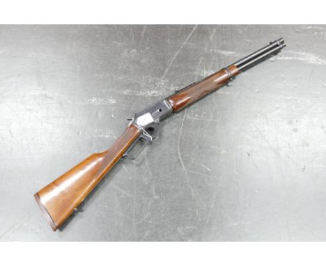 Marlin Firearms Company Model 18940S, cal 357 mag or 38 Special lever action rifle, with an 18" barrel.  Overall length 36". 