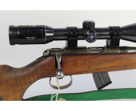 A Brno Model 2 cal 22 LR bolt action rifle, fitted with a Karl Kahles Helia S 6 x 42 telescopic sight and a 10 and 5 round ma