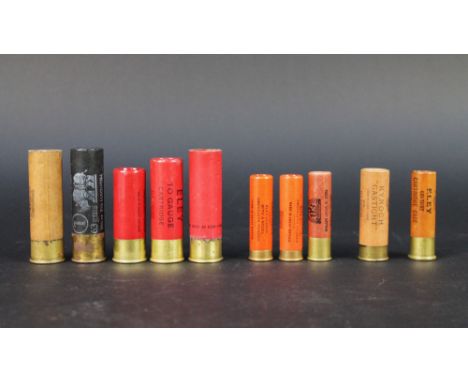Ten collectors shotgun cartridges, to include Kynoch Gastight 14 bore, Eley Noble Gastight 24 bore, three 28 bore and five 10