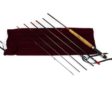 A Shakespeare Deluxe travel fly rod, in six sections, 2.7 m line 6-7.