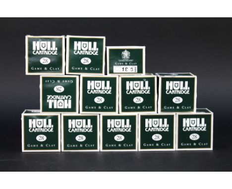 Three hundred Hull cartridge 28 bore shotgun cartridges, for game and clay, 65 mm, 18 gram, 6 shot, fibre wad.  SHOTGUN CERTI