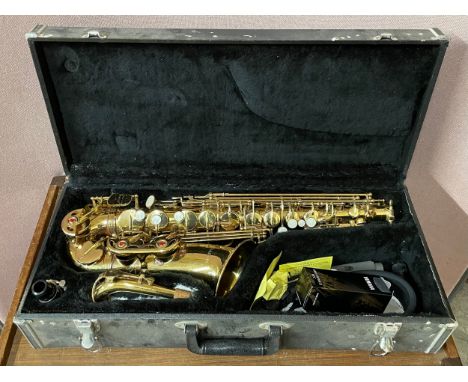 A cased Montreux saxophone 