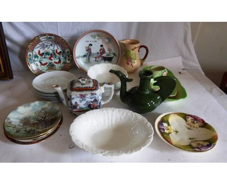 A 30 piece lot to include Wedgwood country ware cereal bowls , Carlton ware, Beswick and Masons, staining and wear, mainly to