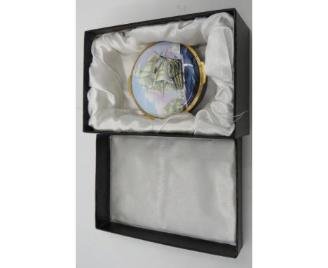 Halcyon days enamel box: Victory leading the line, no 141/300, in (not original) box