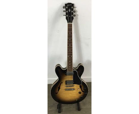 GIBSON ES-335 DOT HOLLOW BODY ELECTRIC GUITAR, 2006 serial 00056718, with figured top and back, sunburst body, with original 