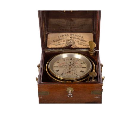 VICTORIAN MARINE CHRONOMETER, JOHN POOLE OF LONDON  the silvered dial inscribed John Poole Maker to the Admiralty 57 Fenchurc