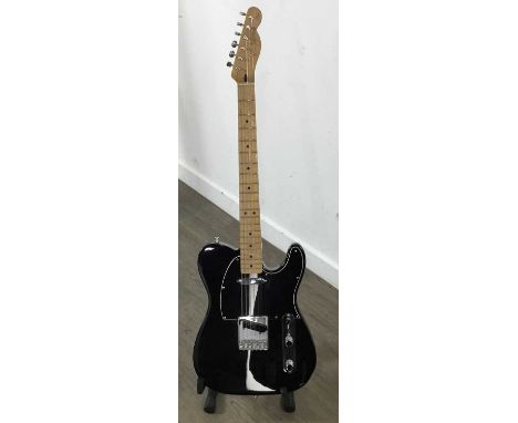 FENDER TELECASTER ELECTRIC GUITAR, AMXN714462, matte black body and scratchboard, with Fender soft caseguitar 98cm longCondit