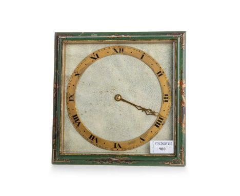 CHINOISERIE STRUT CLOCK, CIRCA 1920s with single train movement, the circular brass chapter ring with Roman numerals, over a 