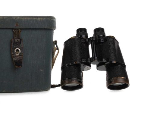 NIKKO (JAPANESE), PAIR OF BINOCULARS, WWII PERIOD  No.50276, cased, along with a pair of Japanese copper vases,Note: As per t