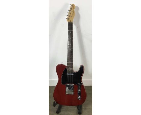 FENDER TELECASTER ELECTRIC GUITAR, 2008 serial Z8154550, crimson red transparent ash body and rosewood fingerboard, with orig