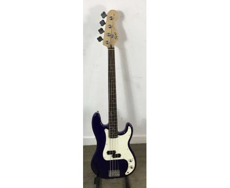 FENDER SQUIRE PRECISION ELECTRIC BASS GUITAR, serial ICS12137068, cobalt blue body, in soft padded case116cm long