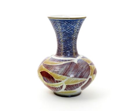 ‡ Alan Caiger-Smith (born 1930) an Aldermaston Pottery reduction fired lustre earthenware vase, dated 1999, the ovoid body wi