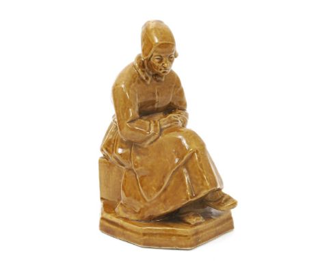 Picardy Peasant a rare Hammersmith Bridge pottery figure designed by Phoebe Stabler in 1914, potted by Harold Stabler, 1915, 