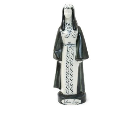 Vivien Leigh as Cleopatra a Briglin Pottery figure designed by Susan Parkinson, painted in blue-black, incised marks, no.48, 