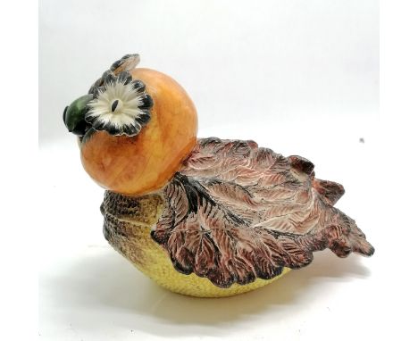 Unusual continental tureen, with ladle, in the form of a bird constructed from vegetables 28cm long x 21cm high. Has a small 