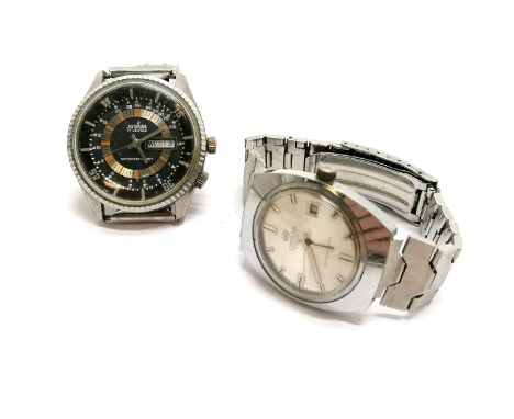 Josmar vintage manual wind wristwatch (40mm case) t/w Cingler dateomatic supersonic - both run but WE CANNOT GUARANTEE THE TI
