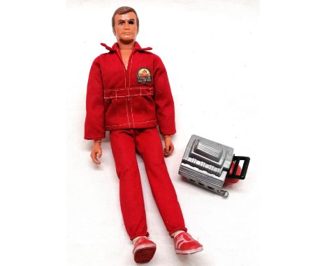 Six Million Dollar man action figure with engine block - the bionic lifting arm works (with the head turned to the side) - in