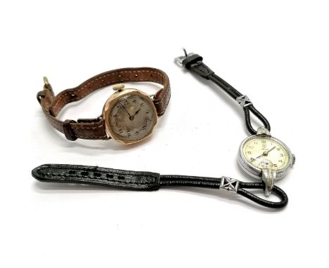 Ladies Rolex Tudor wristwatch, manual wind T/W 9ct gold cased ladies wristwatch for spares repairs or other. 