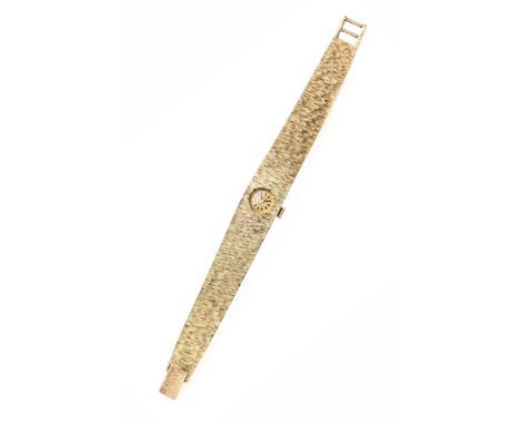 ROTARY: A LADY'S GOLD BRACELET WATCH, CIRCA 1973 21 jewel manual wind Swiss movement with Rotary 'wings' emblem, signed textu