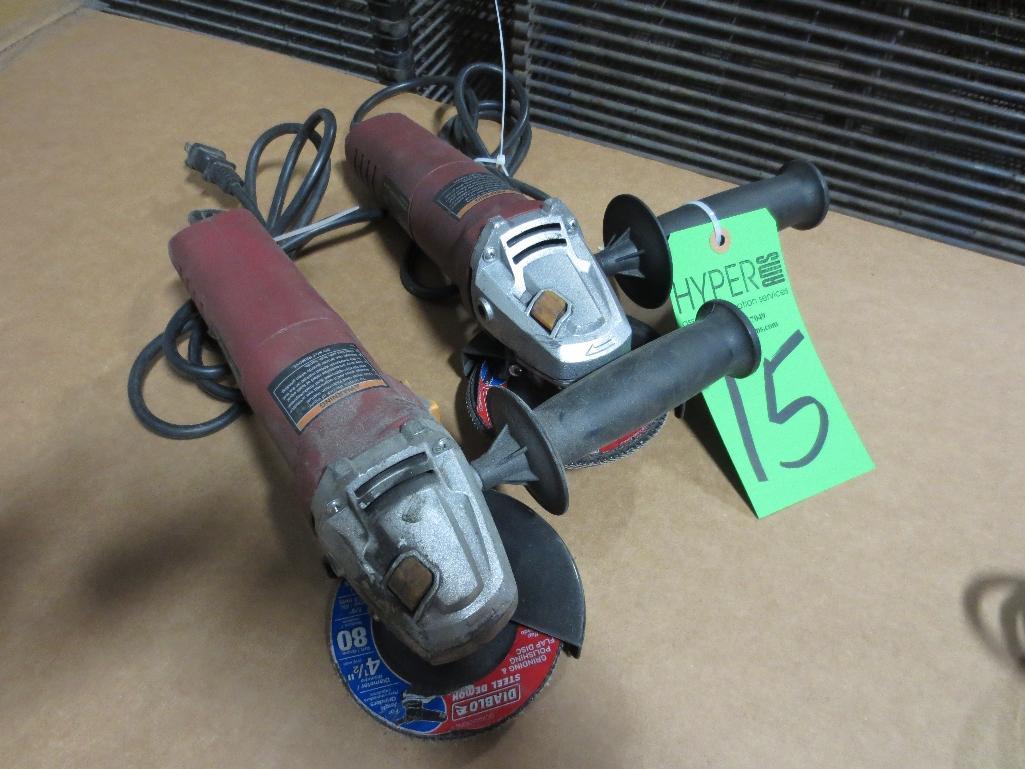 Two Chicago Electric 4 1/2" Angle Grinders Item No. 60372