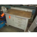 Heavy Duty Workbench With (Qty 2) Heavy Duty 4" in. Bench Vises. (Column K-9 Sheet Metal Shop)