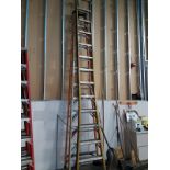 Lot of (2) Fiberglass Step Ladders, includes (1) Alaco, 13-step single side & (1) Husky 11-step. (